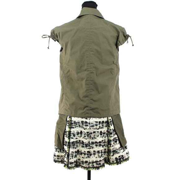 Louis Vuitton Sleeveless Top Woven Fringed Trim Tweed Cargo Pocket Skirt NEW 38 - Picture 7 of 11
